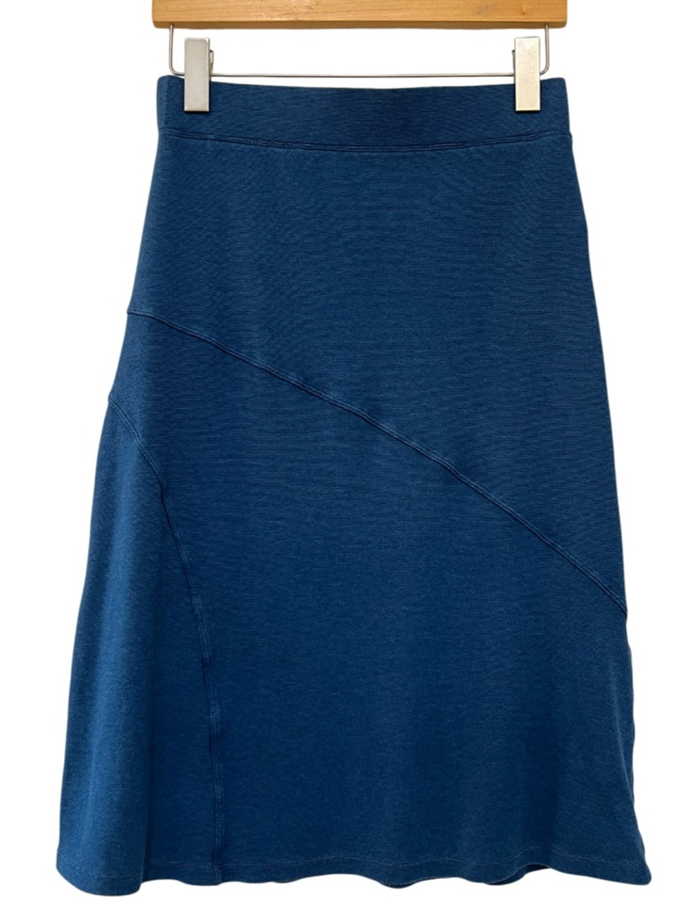 Toad&Co Blue Asymmetrical Seamed Midi Skirt Lyocell Blend XS - Picture 3 of 8